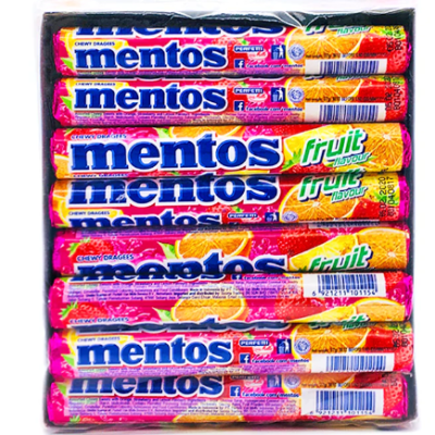 MENTOS FRUIT ROLLS 37g (192 Units Per Carton)