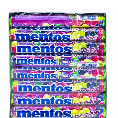 MENTOS MIX GRAPE ROLLS 37g (192 Units Per Carton)