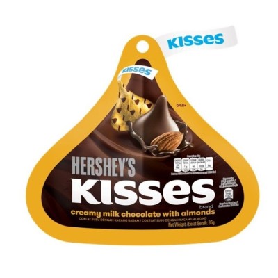 HERSHEY'S Kisses Creamy Milk Chocolate with Almonds Pouch 36g