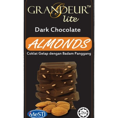 Grandeur Lite  Dark Chocolate Bar with Almonds 45g